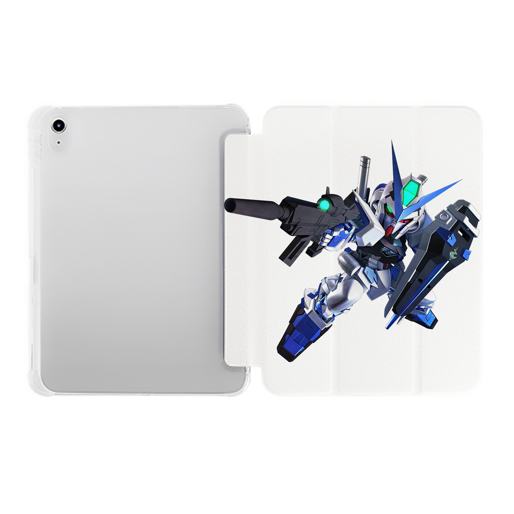 （画像用） 機動戦士ガンダム Mobile Suit Gundam IPad ケース ペン収納付き 三つ折りスタンド PUレザー×シリコン 対応機種9.5/10.5/10.9インチ